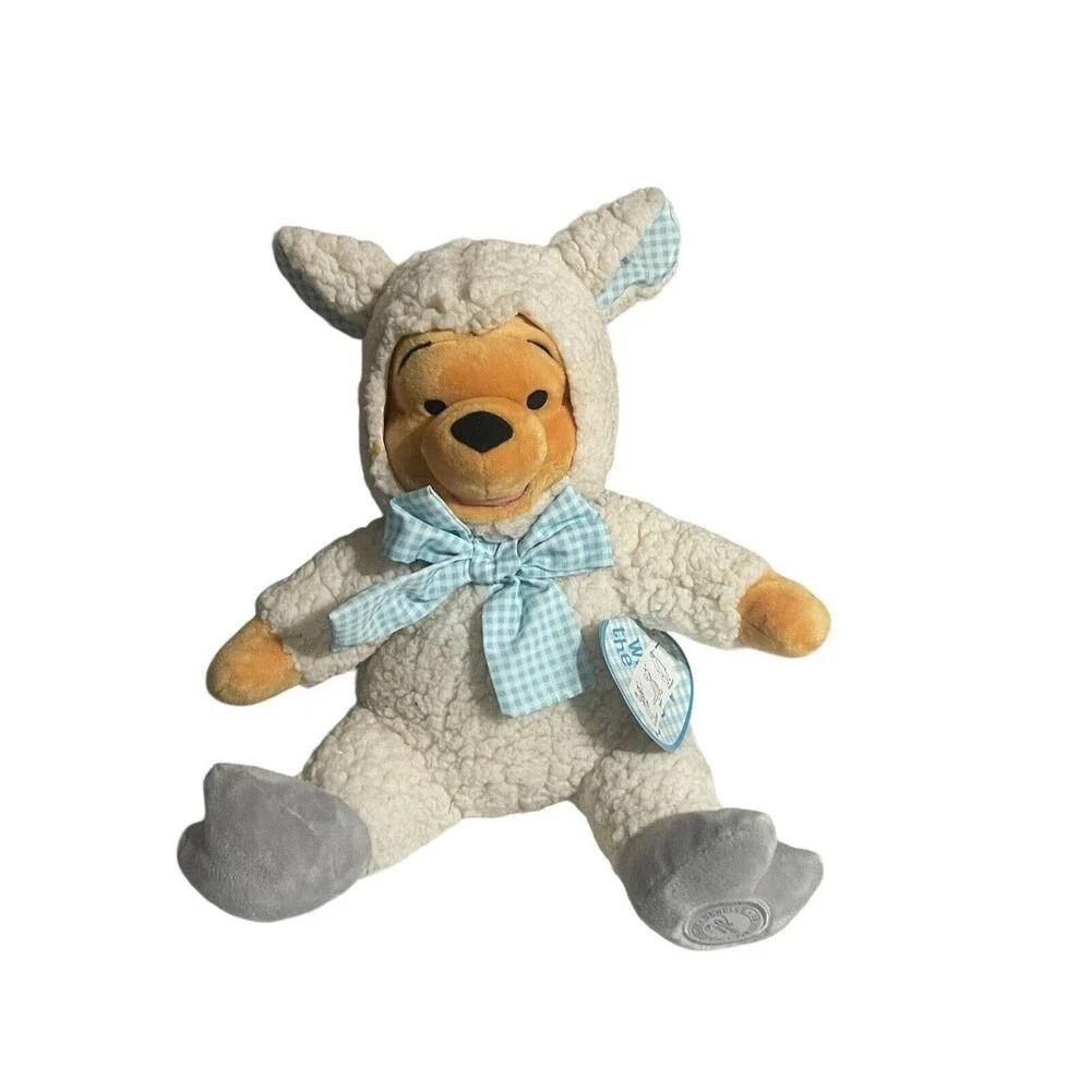 Disney Store Winnie the Pooh 11" Plush Easter Lamb Sheep Outfit Stuffed Animal